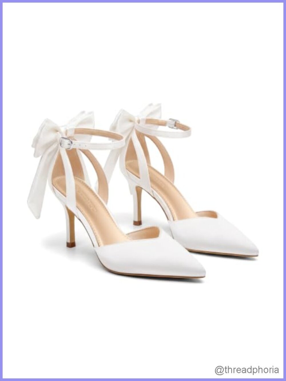 Women's Satin Kitten Heels Pumps Pointed Toe Bow Ankle Strap Wedding Party